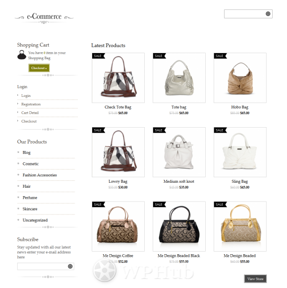 Example of an eCommerce theme