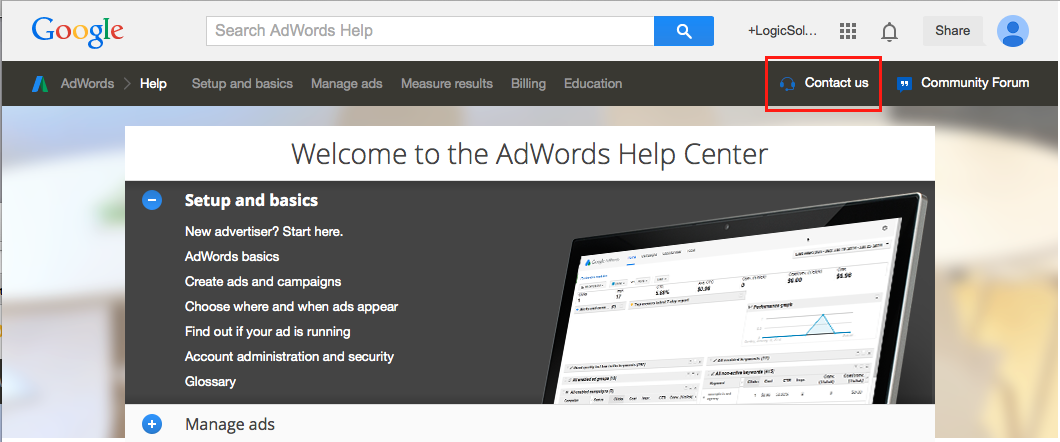 Google Adwords Help Center