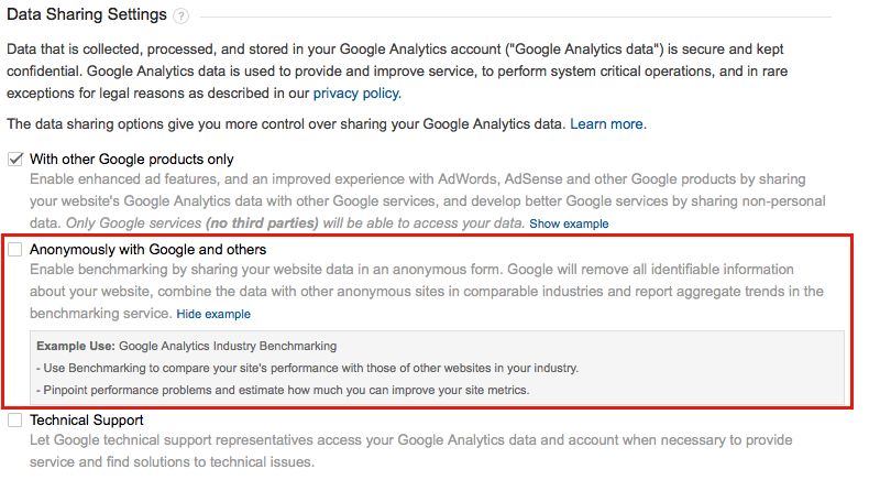 share your data anonymously with google
